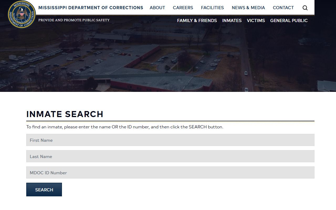 Noxubee County Community Work Center MDOC inmate lookup search fields